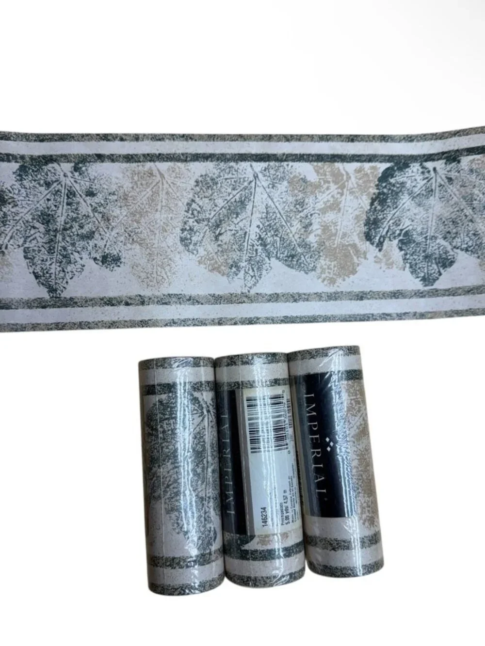 Vintage Wallpaper Border Imperial Leaves 80s 90s Cottage Core 3 Rolls NEW